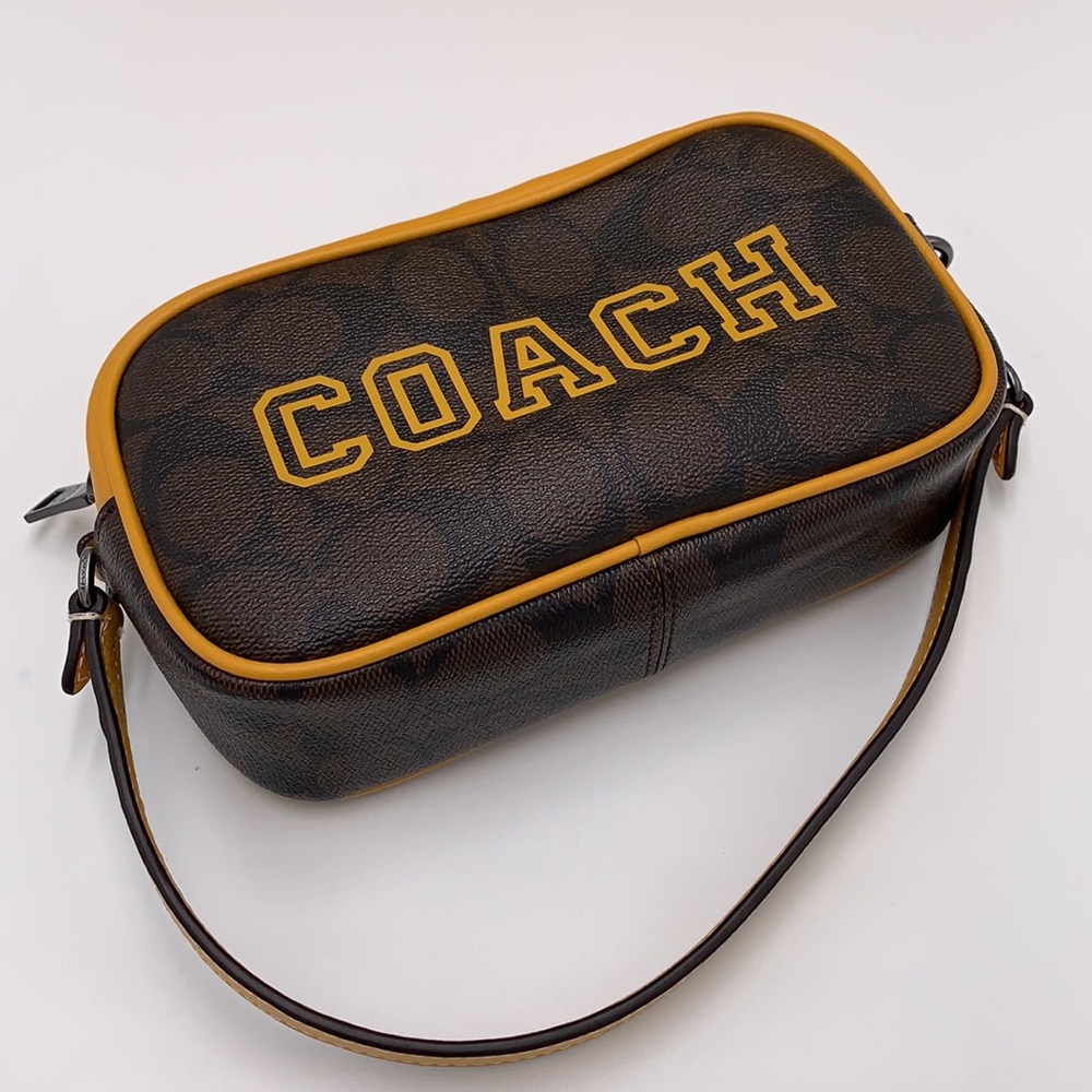 COACH Jamie Wristlet In Signature Canvas With Varsity Motif - Picture 15 of 16